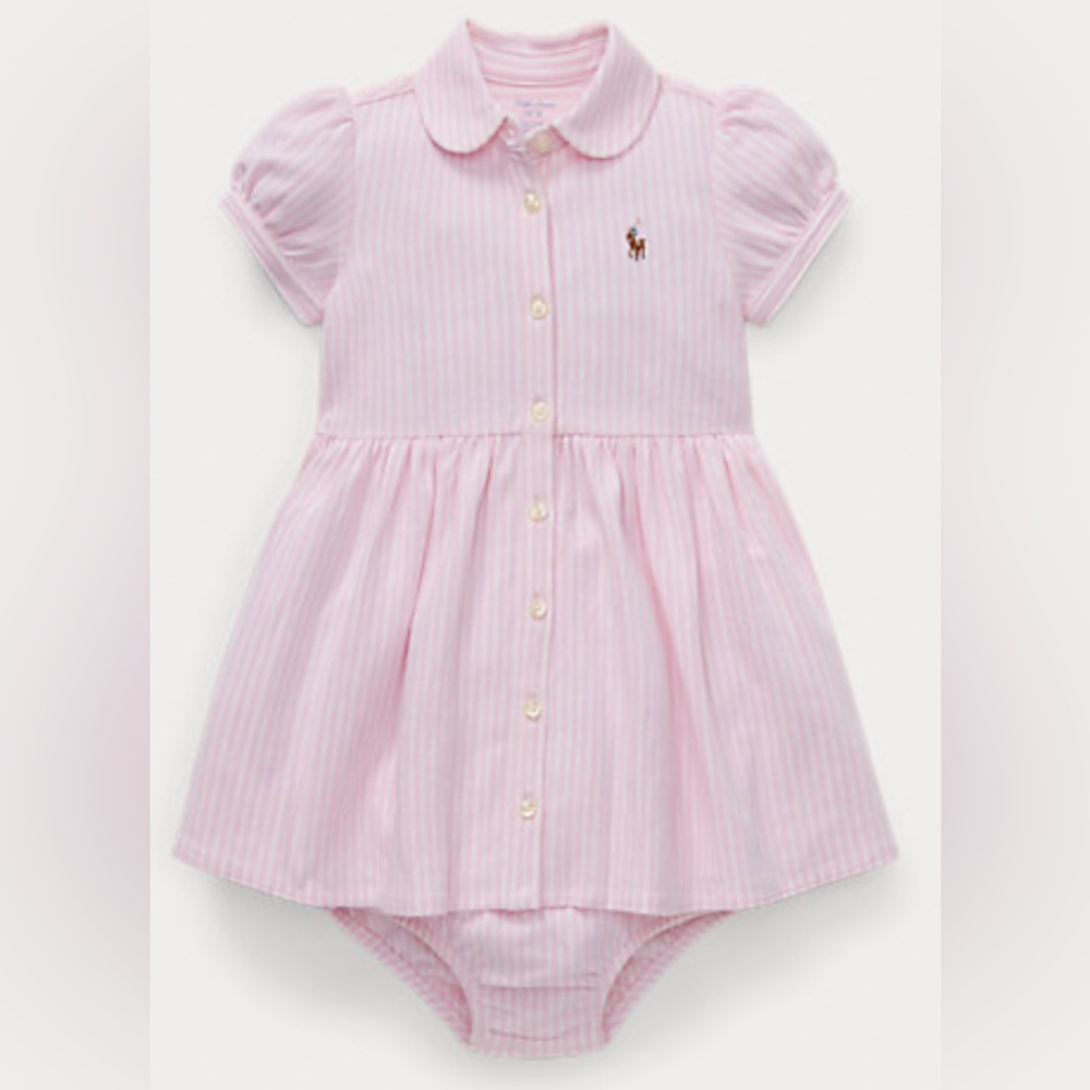 Ralph Lauren Striped Oxford Dress and Bloomers - Baby
